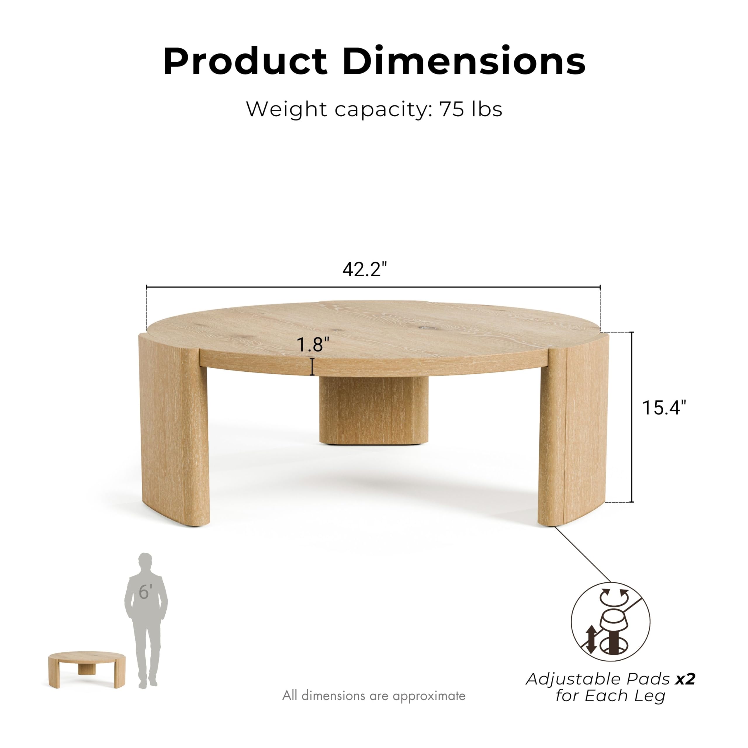 Furniture of America Carys Modern Solid Wood 2-Piece Coffee Table and End Table Set with Plinth Base, Living Room Furniture for Small Space, Home Office, Oak