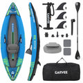 GarveeLife Inflatable Kayak for Adults - 400 LBS Capacity 1-2 Person Blow Up Boat with Paddle, Seat, Pedal, Hand Pump & Storage Bag, Blue/Sky Blue