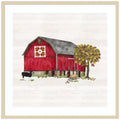 Amanti Art Framed Wall Art Print 33x33 Fall Barn Quilt IV by Tara Reed, Americana Wall Art, Rustic Farmhouse Decor, Large Poster Painting Artwork for Living Room, Bedroom, Bathroom, Kitchen, Office