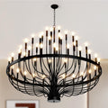VBKK 60" 48-Light Extra Large Chandelier, Black Foyer Chandeliers for High Ceilings, Modern Farmhouse Light Fixtures for Dining Room Kitchen Island, E12 Vintage Rustic Industrial Candle Chandeliers
