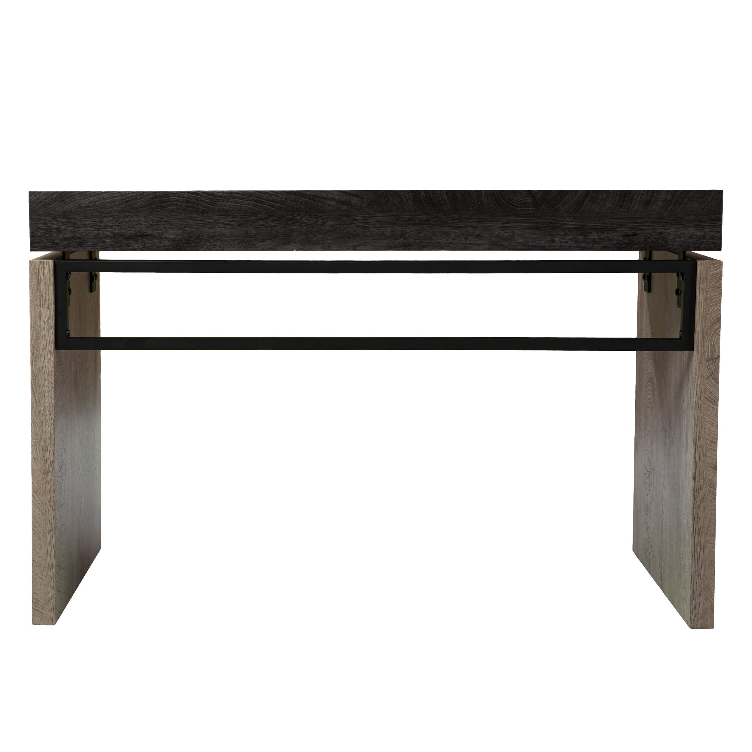SEI Furniture - Hapsford Writing Desk - Transitional Design, Black Iron and Wood - Ideal for Home Office, Bedroom (HO1142637)
