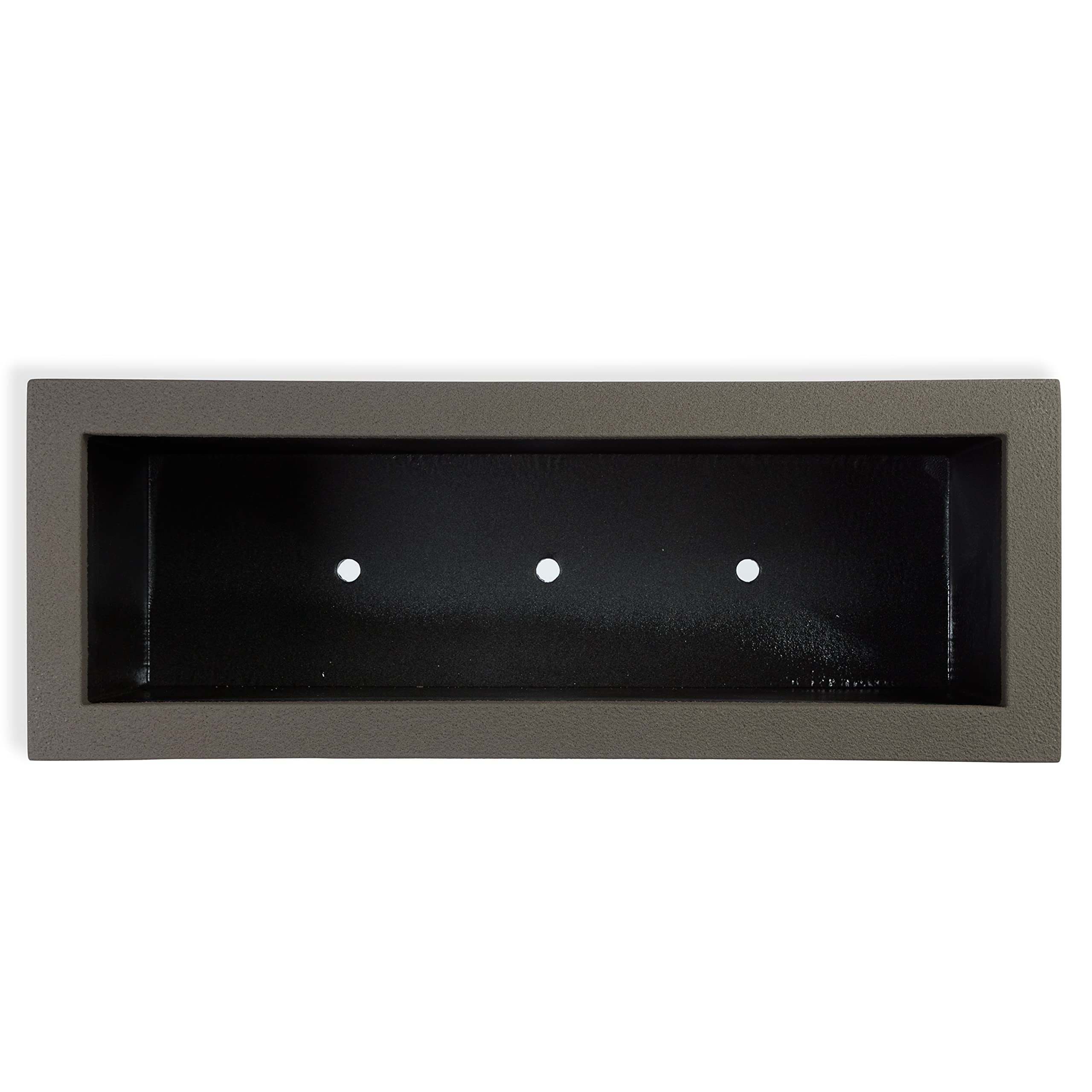 PolyStone Milan Rectangular Trough Planter – 46" x 17" x 19" – Large Lightweight Indoor/Outdoor Planter Box – Modern Stone-Look Resin – Durable All-Weather w/Drainage Holes – Made in USA – Slate Gray
