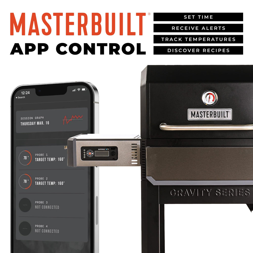 Masterbuilt® Gravity Series® 1050 Smoker Grill - Digital Charcoal Combo Grill with Free App, 1,050 Cooking Square Inches in Black, Model MB20041220