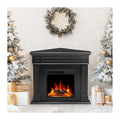43.31 Inch Corner Fireplace TV Stand with Mantel - Electric Fireplace Heater, Wooden Entertainment Center, Adjustable LED Flame, Freestanding (750W/1500W),Corner Black