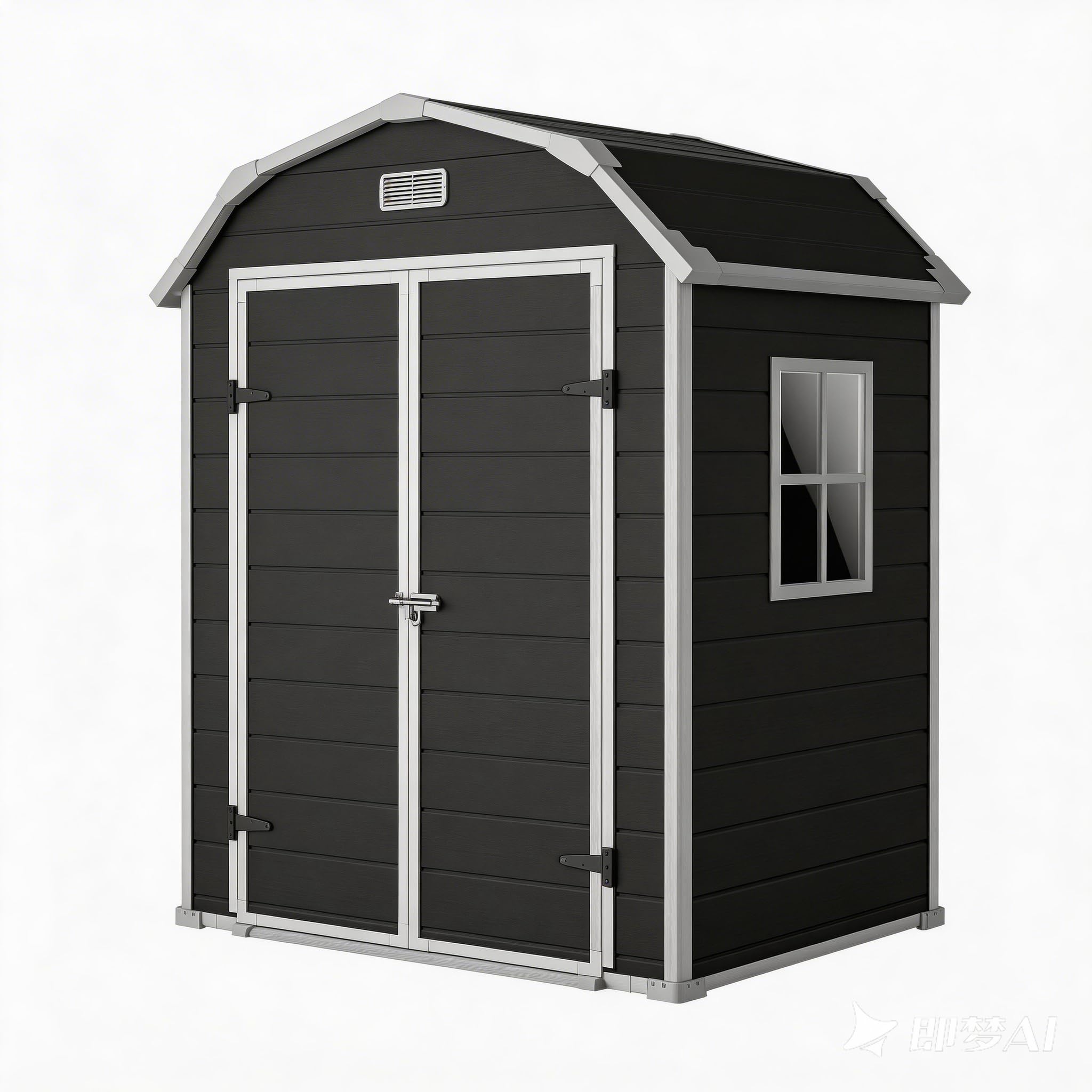 Shed, 6x4.5 ft Resin Storage Shed for Backyard, Durable All-Weather Storage and Sheds & Outdoor Storage, Large Outdoor Storage Box Style Outdoor Shed, Garden Resin Building, Black