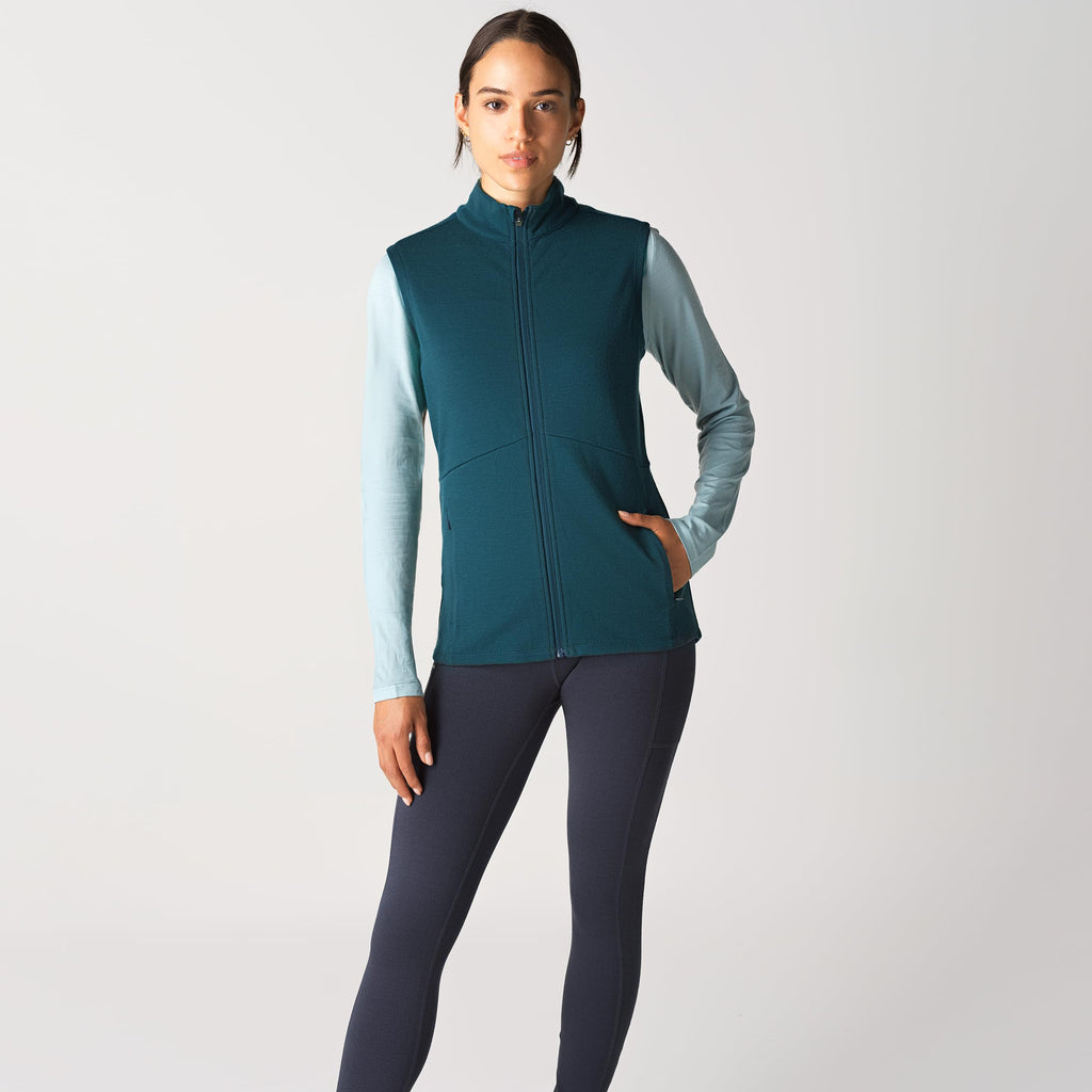 IBEX Merino Wool Shak Vest for Women | Lightweight & Warm Sleeveless Jacket | Soft & Breathable Midlayer for Outdoor & Casual Use | Black (Small)