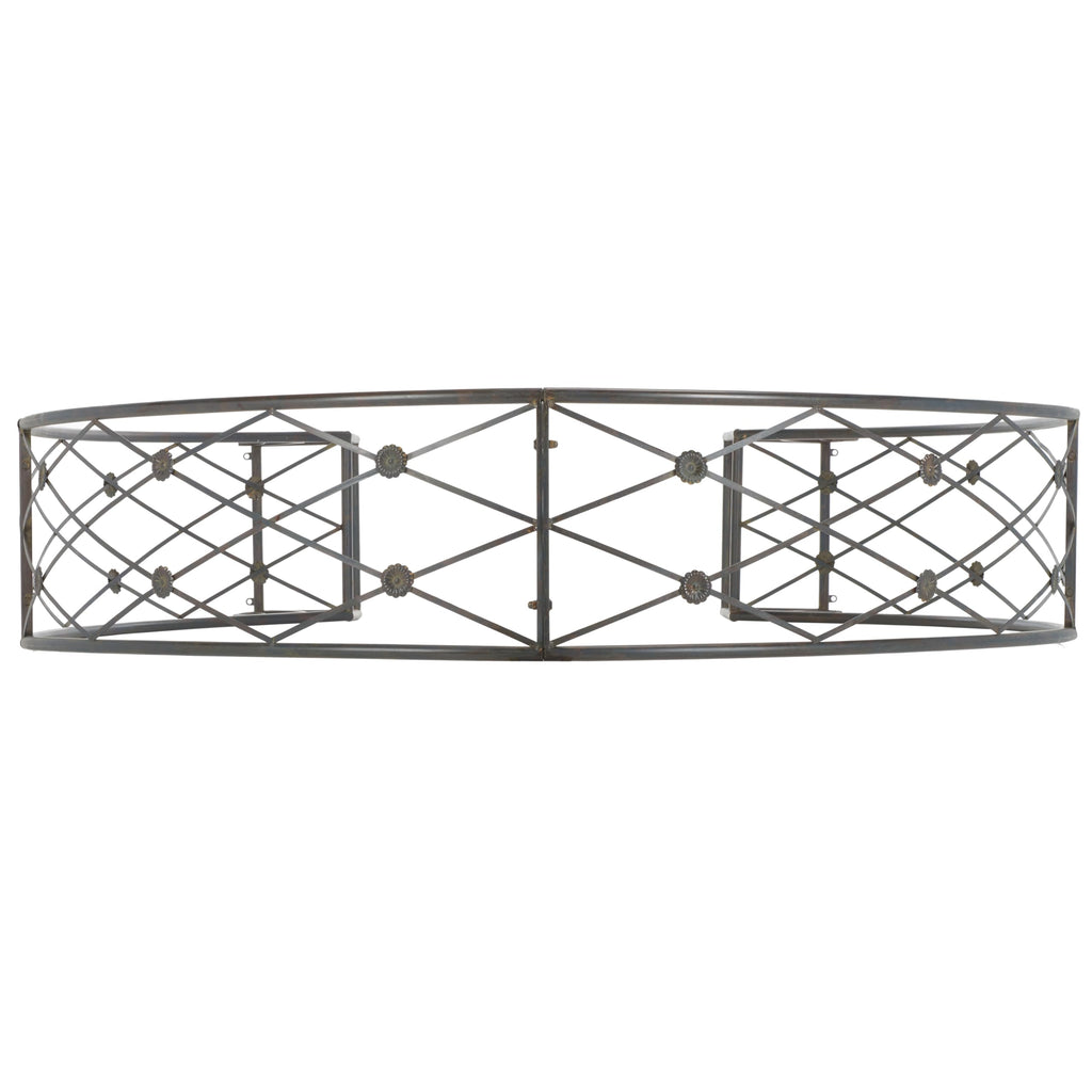 SAFAVIEH Outdoor - Mizell Iron Moon Gateway Garden Arbor - Black Rust Iron Metal - Architectural Circular Gateway Design - Ideal for Garden, Yard, Patio, Entryway, 80" W x 17" D x 83.4" H (PAT5036E)