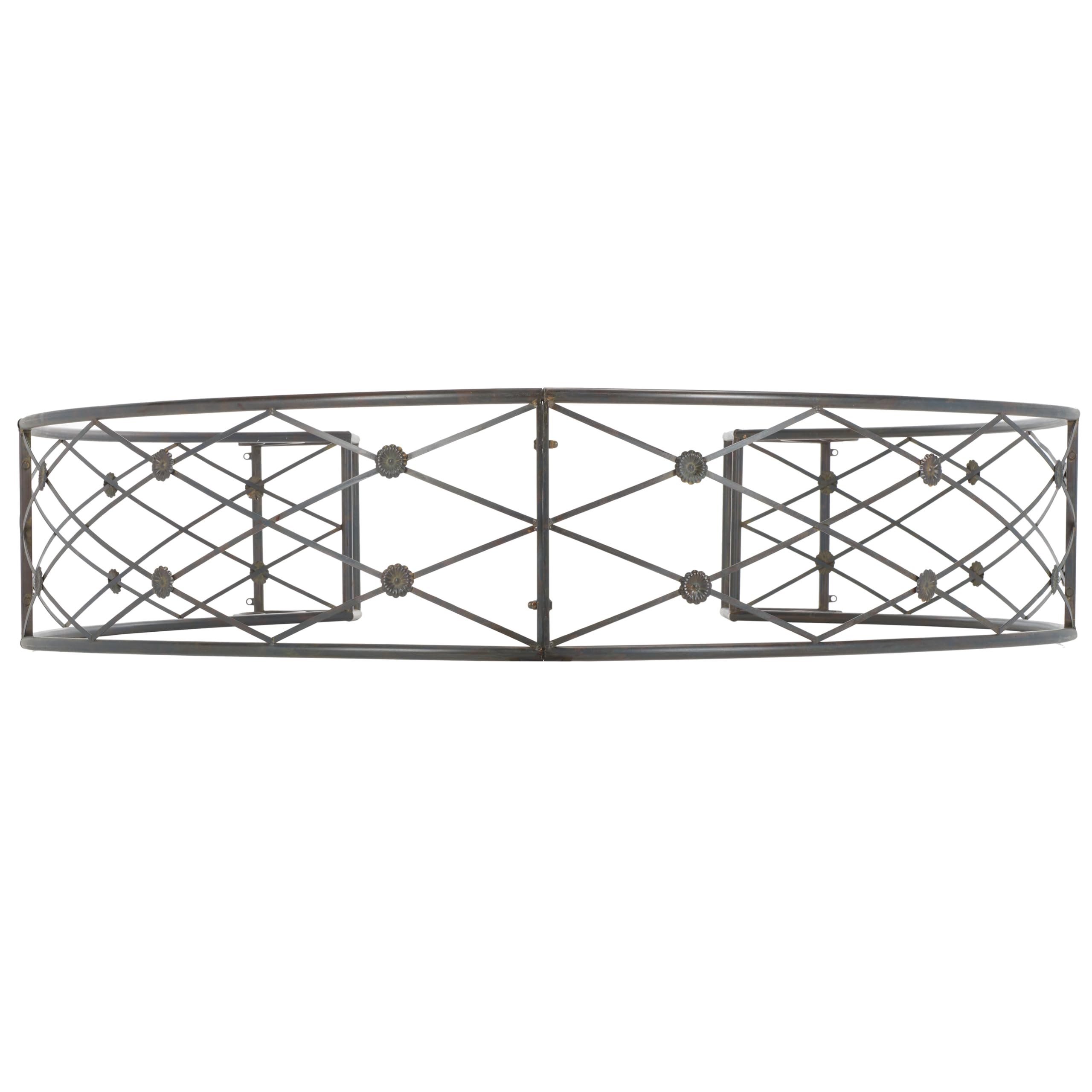 SAFAVIEH Outdoor - Mizell Iron Moon Gateway Garden Arbor - Black Rust Iron Metal - Architectural Circular Gateway Design - Ideal for Garden, Yard, Patio, Entryway, 80" W x 17" D x 83.4" H (PAT5036E)