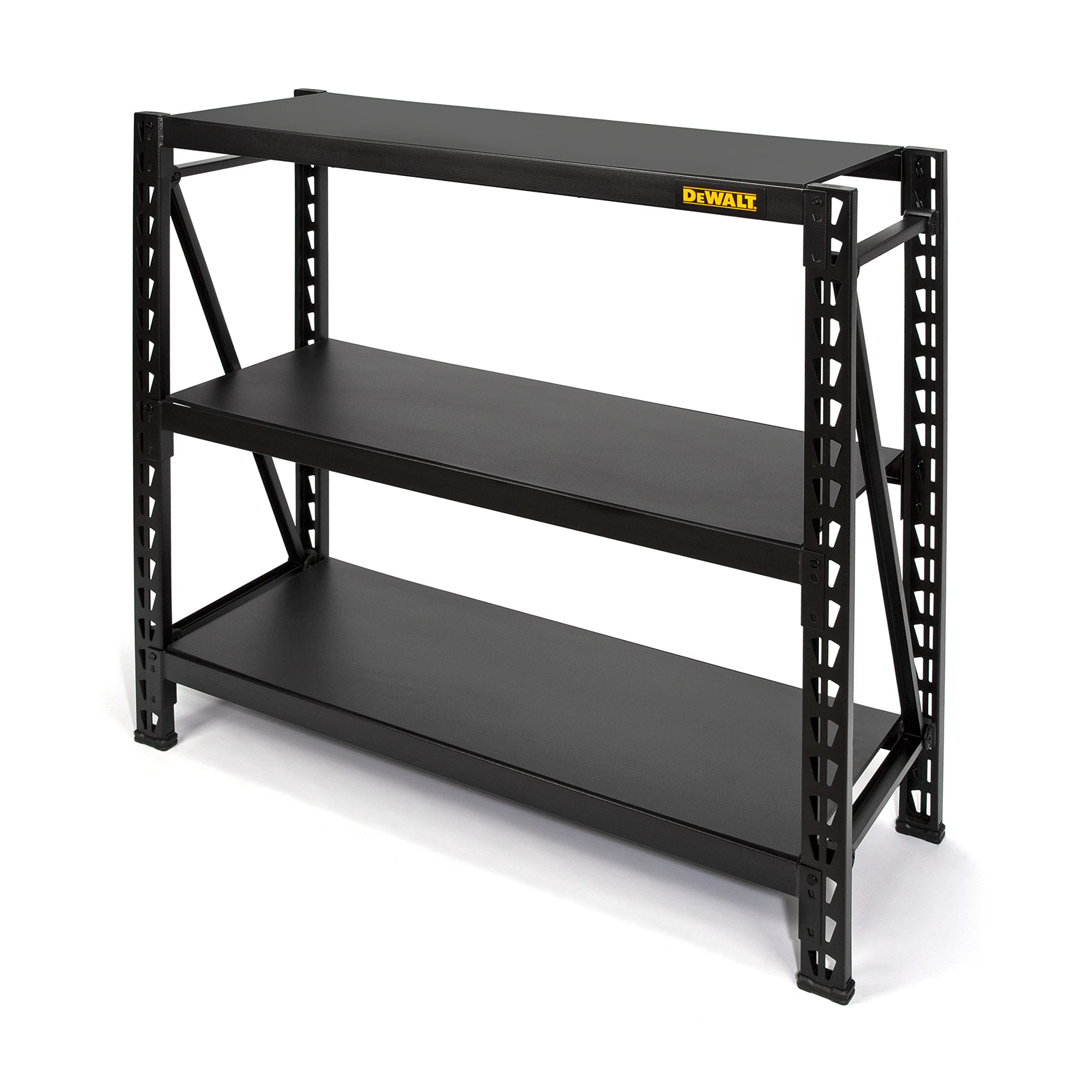 DEWALT 41658 DXST4500BLK 3-Shelf Industrial Storage Rack with Laminate Deck - 50”W x 18”D x 48”H, Black