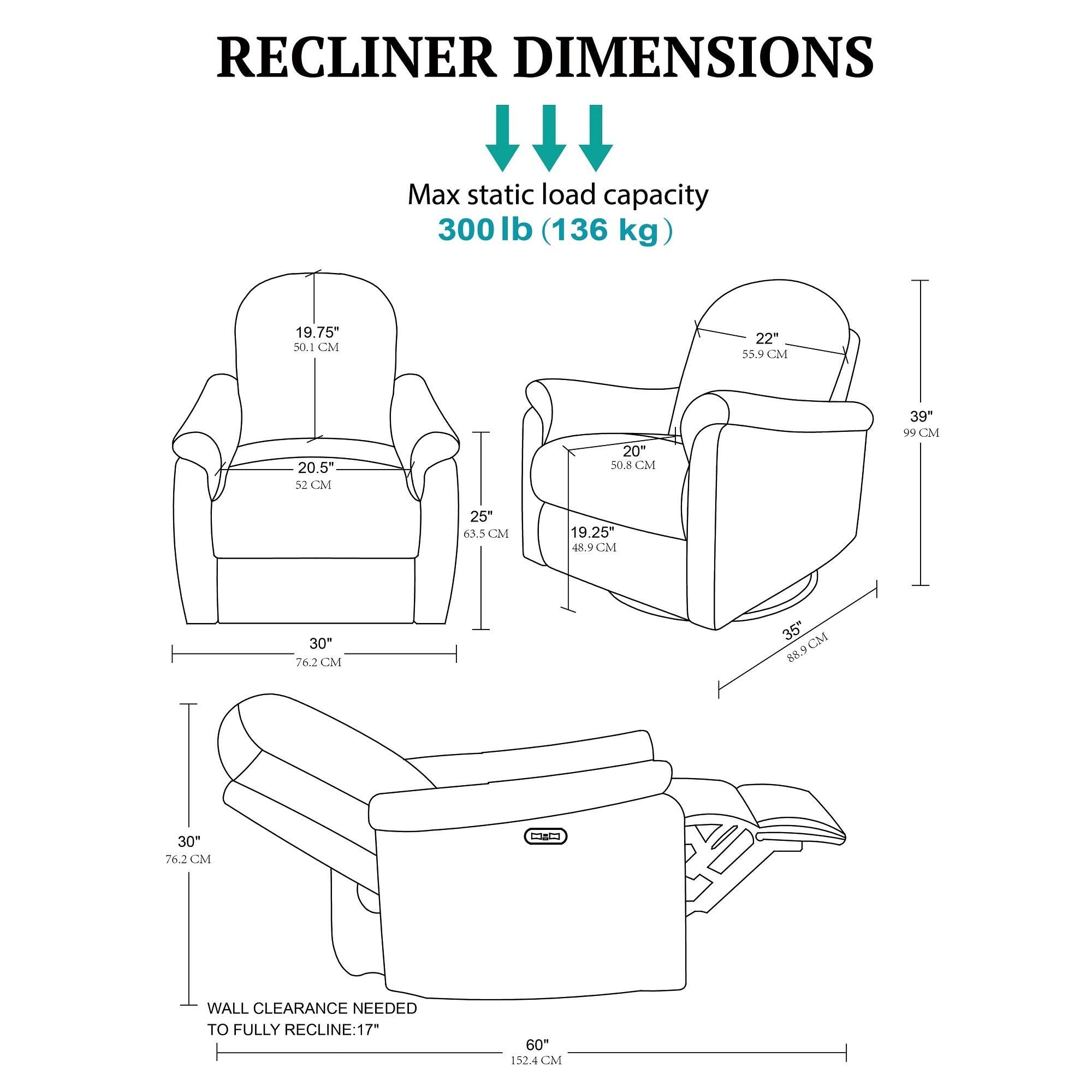 Madison Park Recliner & Rocking Chair: Glider Recliner Nursery Chair for Living Room & Bedroom, Swivel Rocker Recliner with a Rounded Back, Versatile 3-in-1 Accent Chair for Small Spaces, Beige