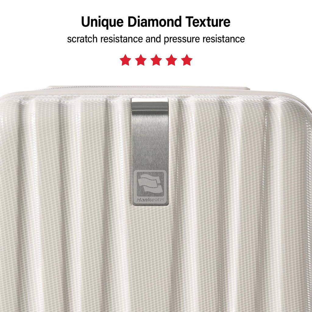 Hanke Expandable Hardshell Luggage Sets 2 Piece Extra Large Suitcases with Lock,28 Inch Luggage with Spinner Wheels, Travel Suitcase for Women Men 20 29Inch,Ivory White