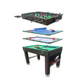 KICK Tetrad 55" 4-in-1 Multi Game Table (Brown) – Foosball, Billiards/Pool, Air Hockey & Ping Pong