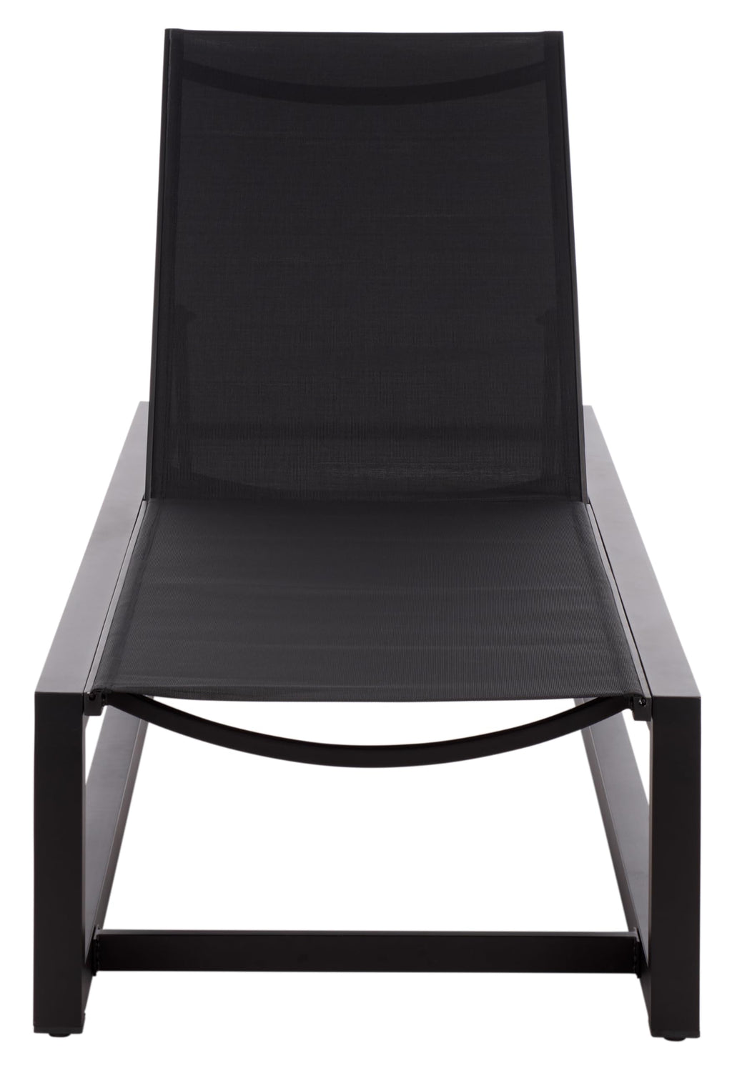 SAFAVIEH Outdoor Patio Furniture Collection – Logan Black & Black Aluminum Lounger, Adjustable Modern Outdoor Reclining Chaise (PAT7561A)