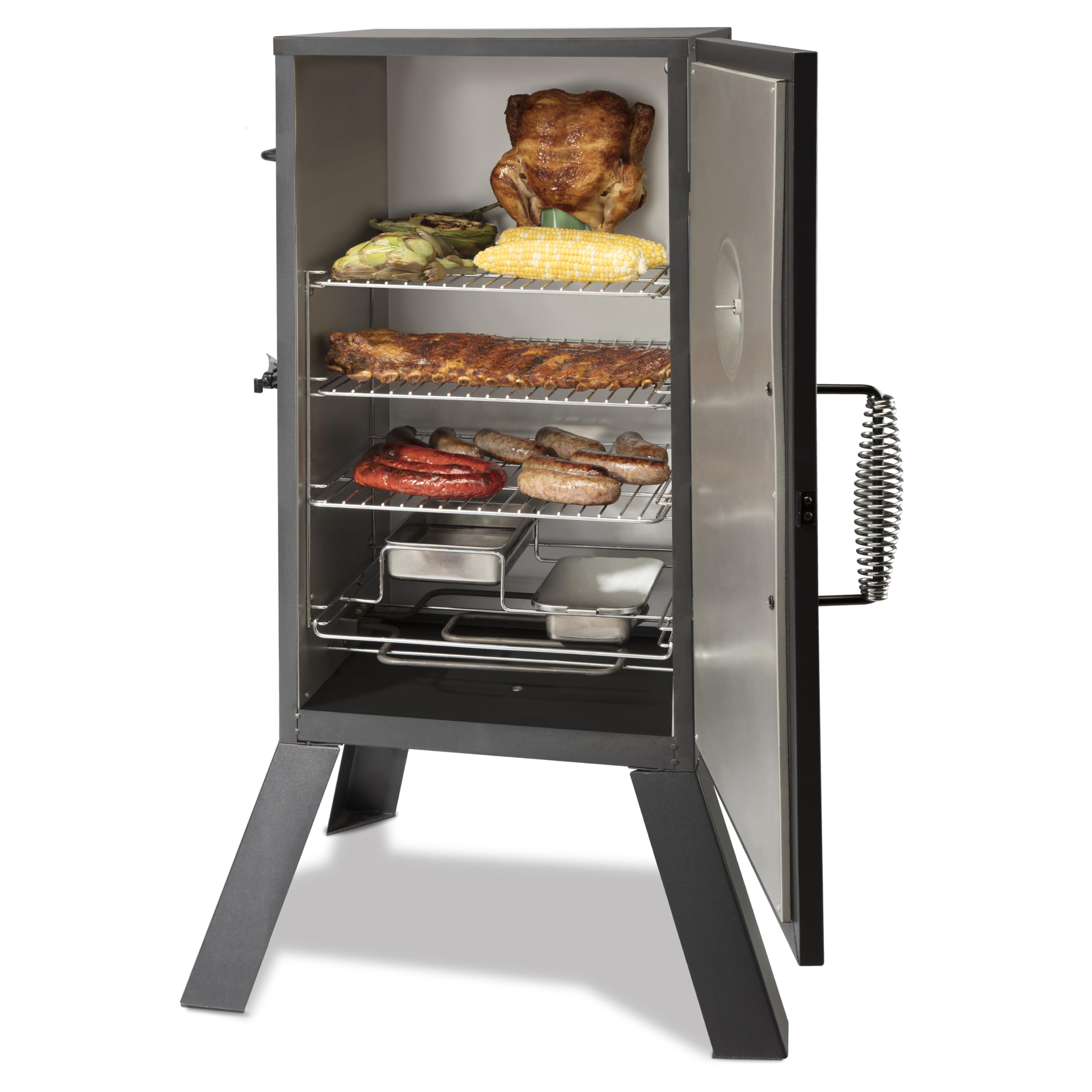 Cuisinart 30" Electric Smoker, 3 Adjustable Racks, Large Capacity BBQ Meat Smoker, Water & Wood Trays for Smoked Meat, Brisket, Salmon & Jerky, Adjustable Temperature Control