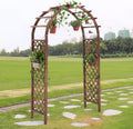 Wooden Garden Arbor Arch for Climbing Plants, Outdoor Wedding Ceremony Trellis, 4.5ft×7.4ft Brown Pergola for Backyard Lawn Party Decoration Brown 4.5ft×7.4ft