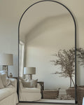 Antok Full Length Mirror, 81"x41" Floor Mirror with Stand, Hanging Mounted Mirrors for Bedroom, Living Room, Cloakroom, Dining Room, Black, Arched
