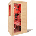 1350W Far Infrared Sauna Room for Home, Low EMF Fast Heating Canadian Hemlock Wood Sauna,Color Changing Sauna Light, Bluetooth Speakers, Modular Design