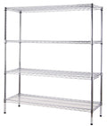 Regal Altair 24" Deep x 48" Wide x 74" High 4 Tier Chrome Wire Shelving Kit | NSF Commercial Storage Rack Unit