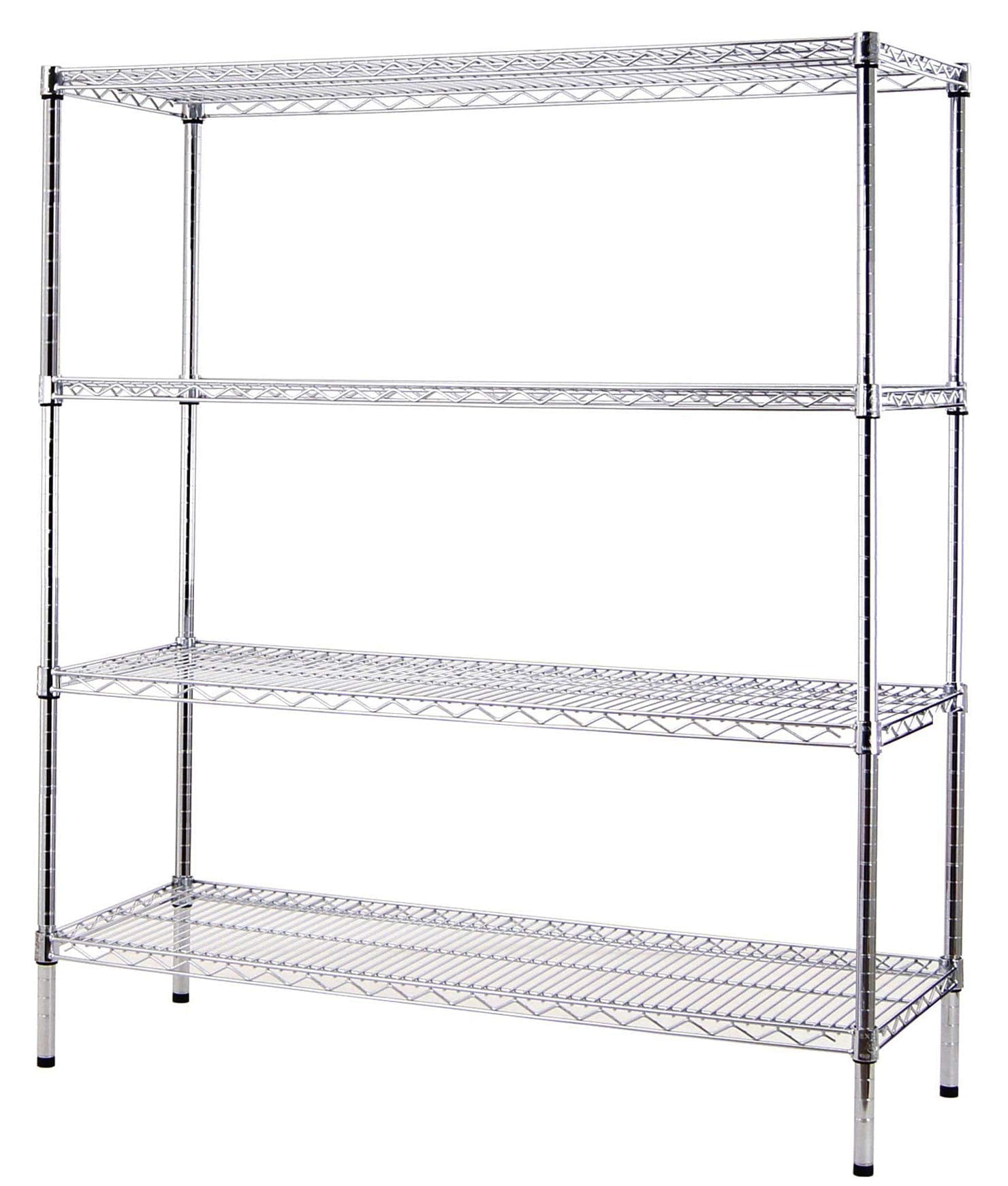 Regal Altair 24" Deep x 48" Wide x 74" High 4 Tier Chrome Wire Shelving Kit | NSF Commercial Storage Rack Unit