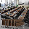 Folding Conference Tables,Flip Top Conference Room Tables,55.1 Inches Mobile Training Table with Silent Wheels,Modern Foldable Modular Boardroom Meeting Seminar Table for Office Classroom,8 Pack