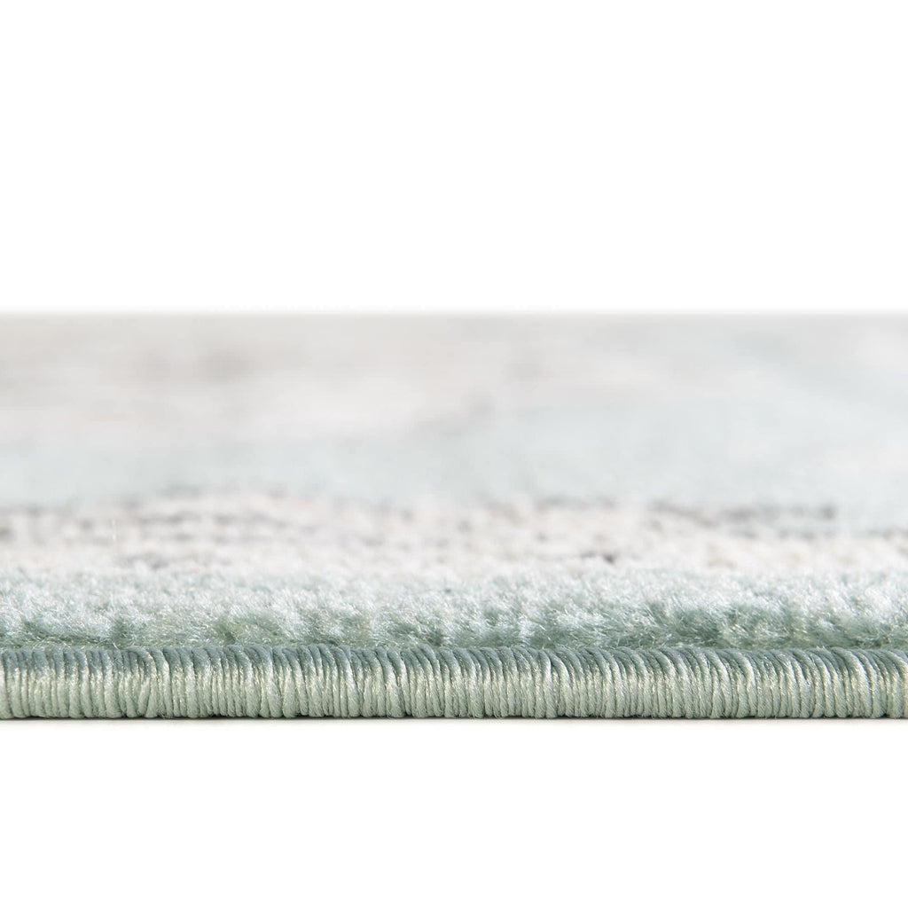 Unique Loom Parker Collection Area Rug - Kokulu (10' x 14' 1" Rectangle, Aqua/ Beige)