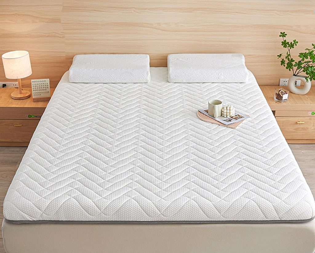 Comfortable Futon Mattress, Japanese Floor Mattress, Thick, Foldable, Roll, Mattress Cover, Tatami, Lounger, Guest Bed for Camping, Sofa or Car, 01, 180 x 200 cm