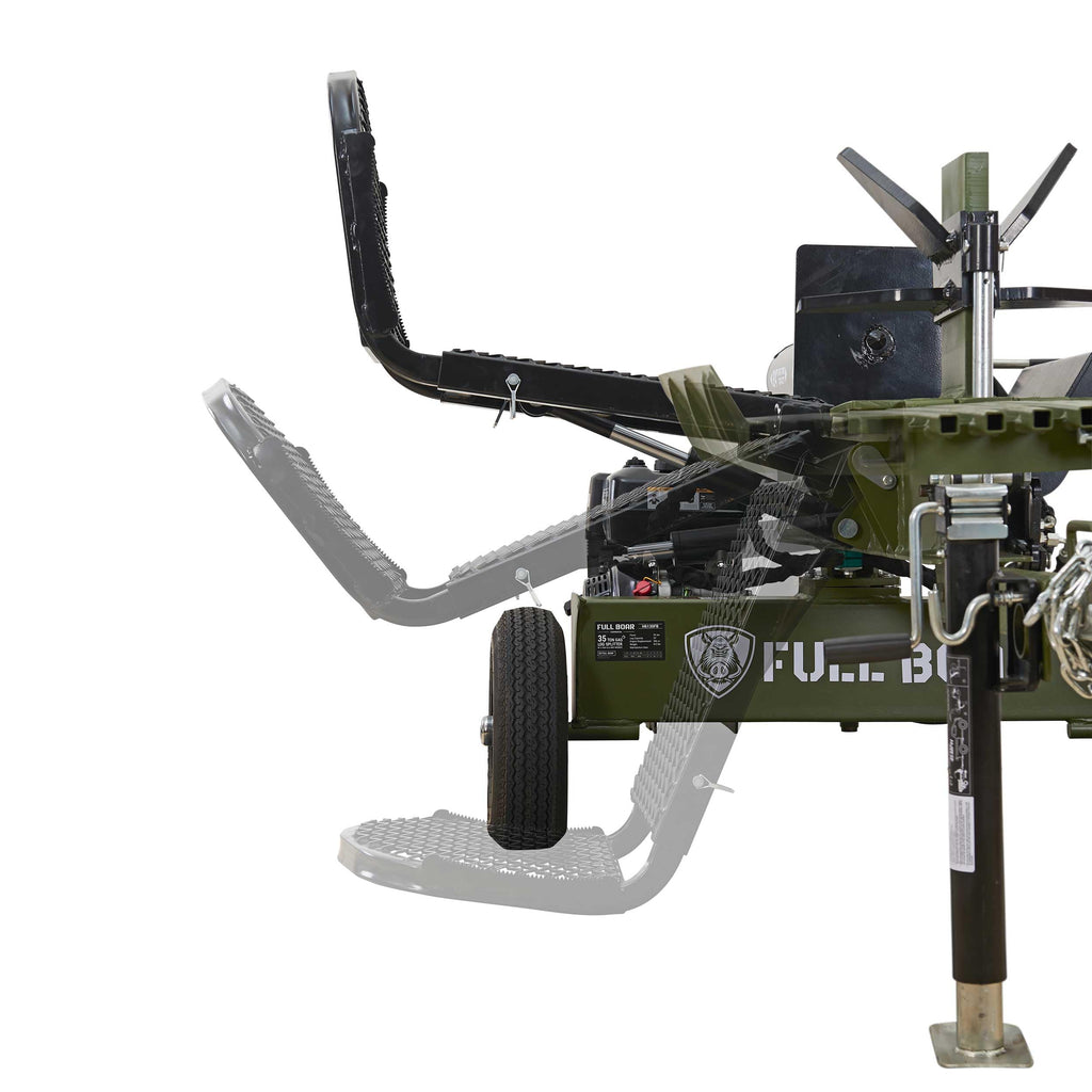 Full Boar 35 Ton 306cc Gas Log Splitter with 4-Way & 6-Way Wedges, Hydraulic Log Lift