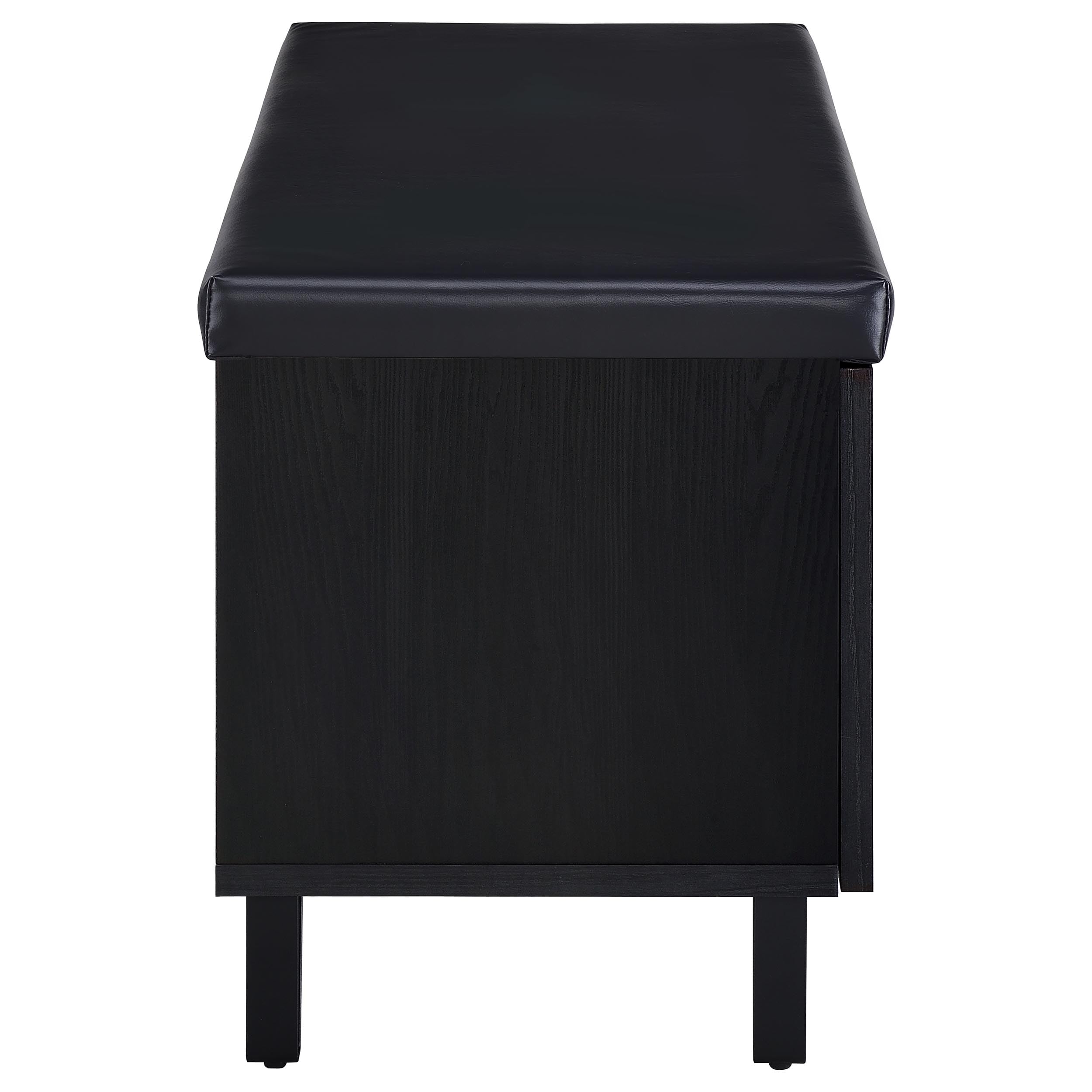 Coaster Home Furnishings Brixton 2-Door Padded Entryway Shoe Storage Bench Black