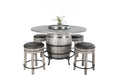 Sunny Designs Round Pub Table with Wine Barrel Set