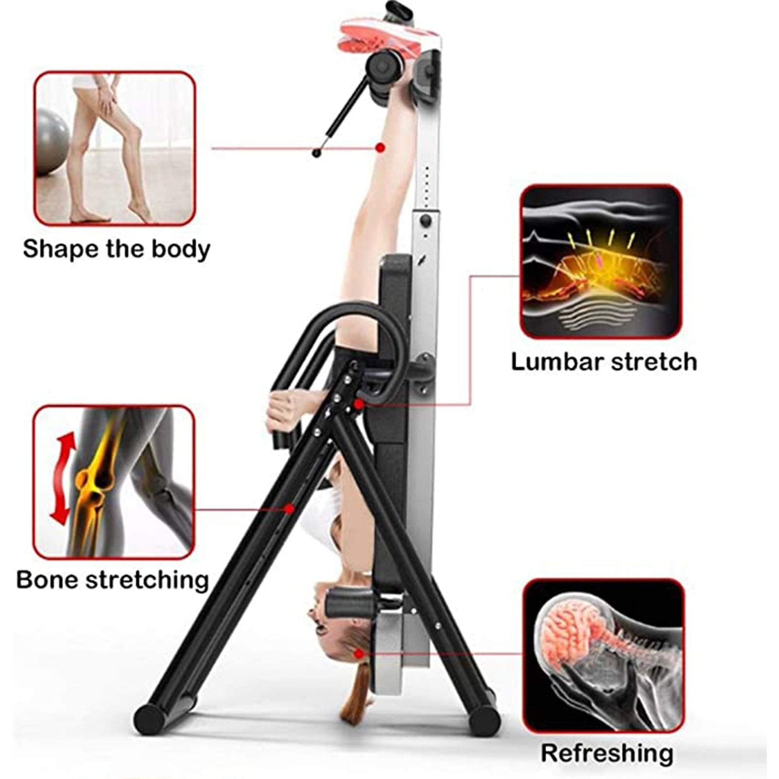 Strength Training Inversion Equipment, Heavy Duty Inversion Table, 300 lbs Load Capacity, Back Stretcher Machine for Pain Relief Therapy