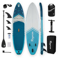 Inflatable Stand Up Paddle Board 11'×34" Extra Wide SUP, Ultra-Stable for Adults & Dog, 450lbs, Dual Chamber Pump, Fiberglass Paddle, Military Grade Dual Layer, Deep Sea Gradient Design