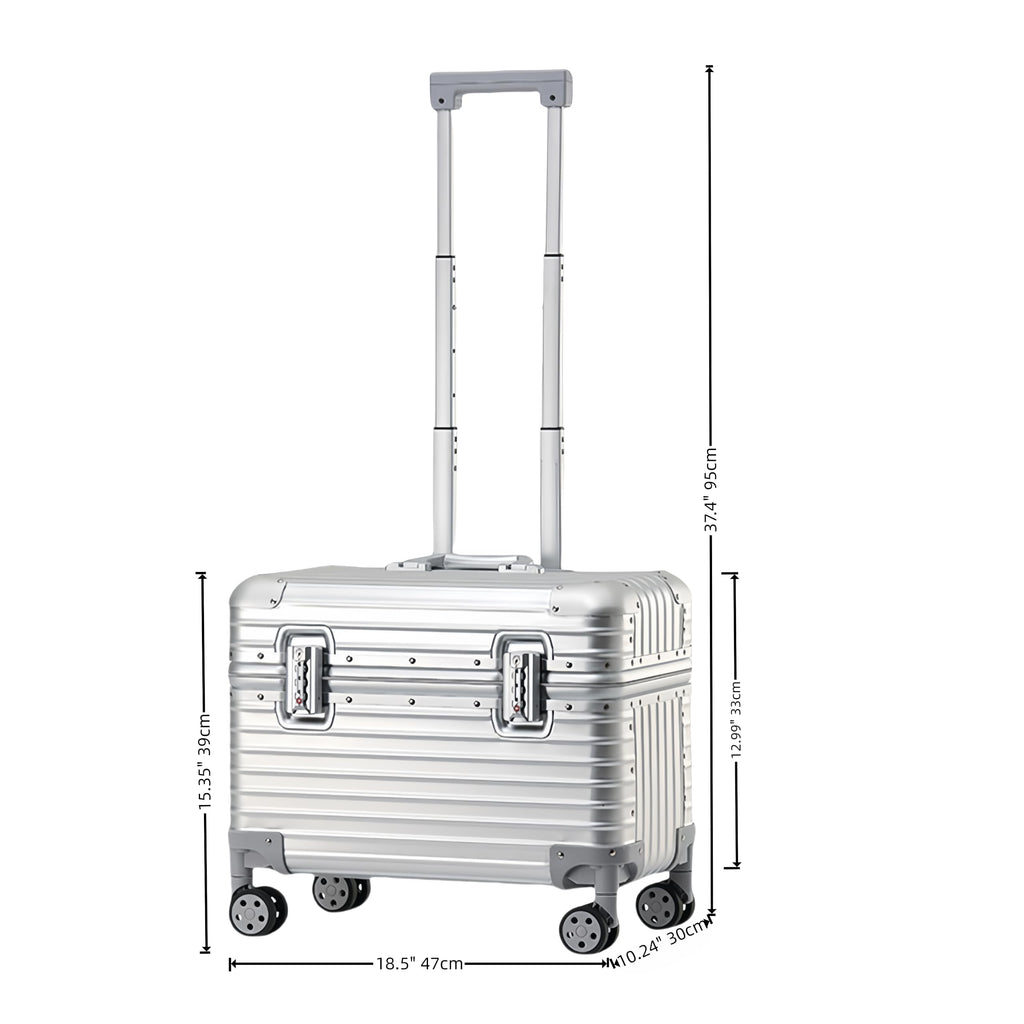 Perle Path Full Aluminum Camera Carry-On Luggage DSLR Shockproof TSA lock Photography Gear Case with Removable Dividers & 360° detachable Wheels Luggage Rolling camera bag Camera storage case (silver)