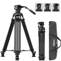 SMALLRIG 79''/200.5cm Heavy-Duty Carbon Fiber Video Tripod, 7-Step Counterbalance Head, Snap-on Quick-Release Plate for DJI & MFT 501, Max Load 17kg/37lb, Professional Video Shooting - FSD18-5578