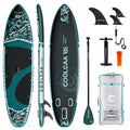 COOLCAA Mermaid 11'6" Inflatable Stand-Up Paddle Board, 490Lbs Capacity SUP Board with 34'' Extra Wide, Fishing Paddleboard with Accessories & Bag for Adults Youth (Phantom Stream)