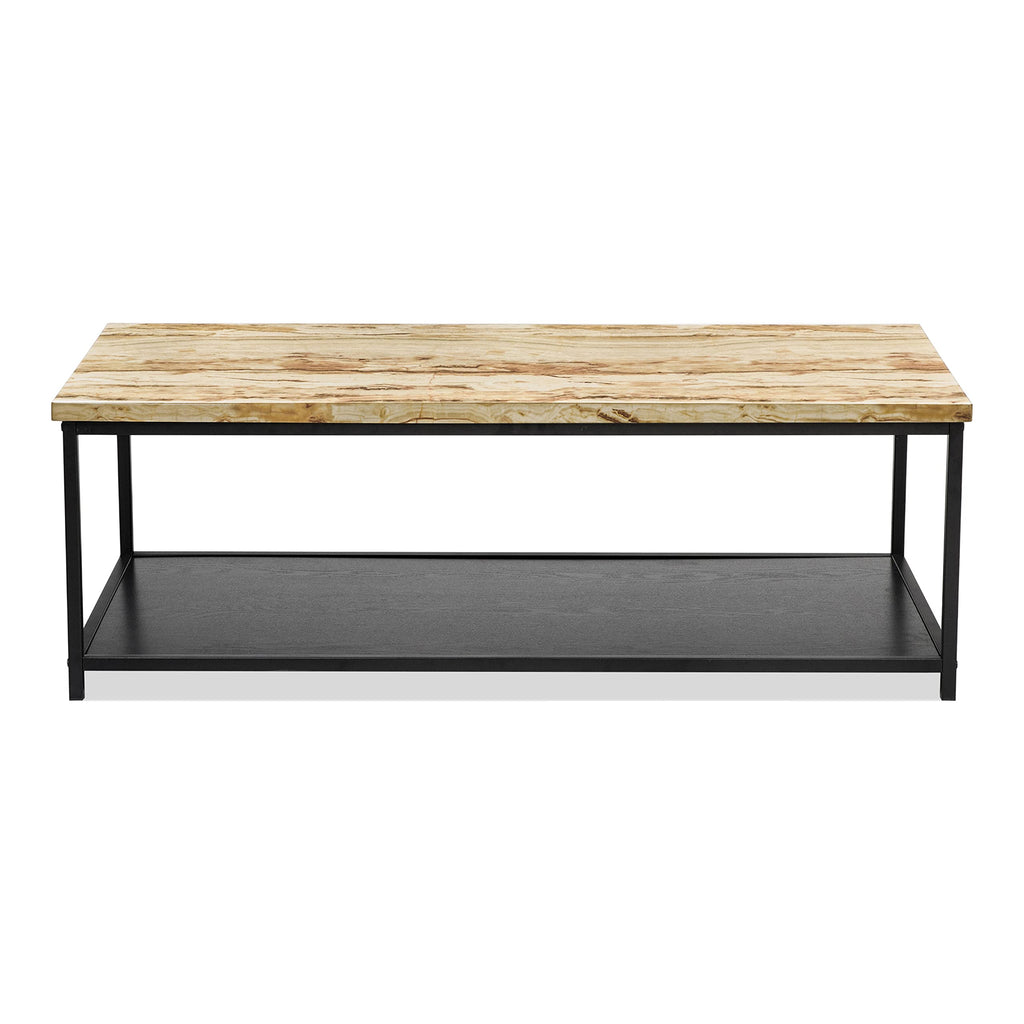 HOMES: Inside + Out Leneghan Modern 1-Shelf Metal 48 in. Storage Coffee Table for ‎Living Room, ‎Yellow