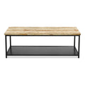 HOMES: Inside + Out Leneghan Modern 1-Shelf Metal 48 in. Storage Coffee Table for ‎Living Room, ‎Yellow