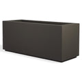 PolyStone Milan Rectangular Trough Planter – 46" x 17" x 19" – Large Lightweight Indoor/Outdoor Planter Box – Modern Stone-Look Resin – Durable All-Weather w/Drainage Holes – Made in USA – Slate Gray