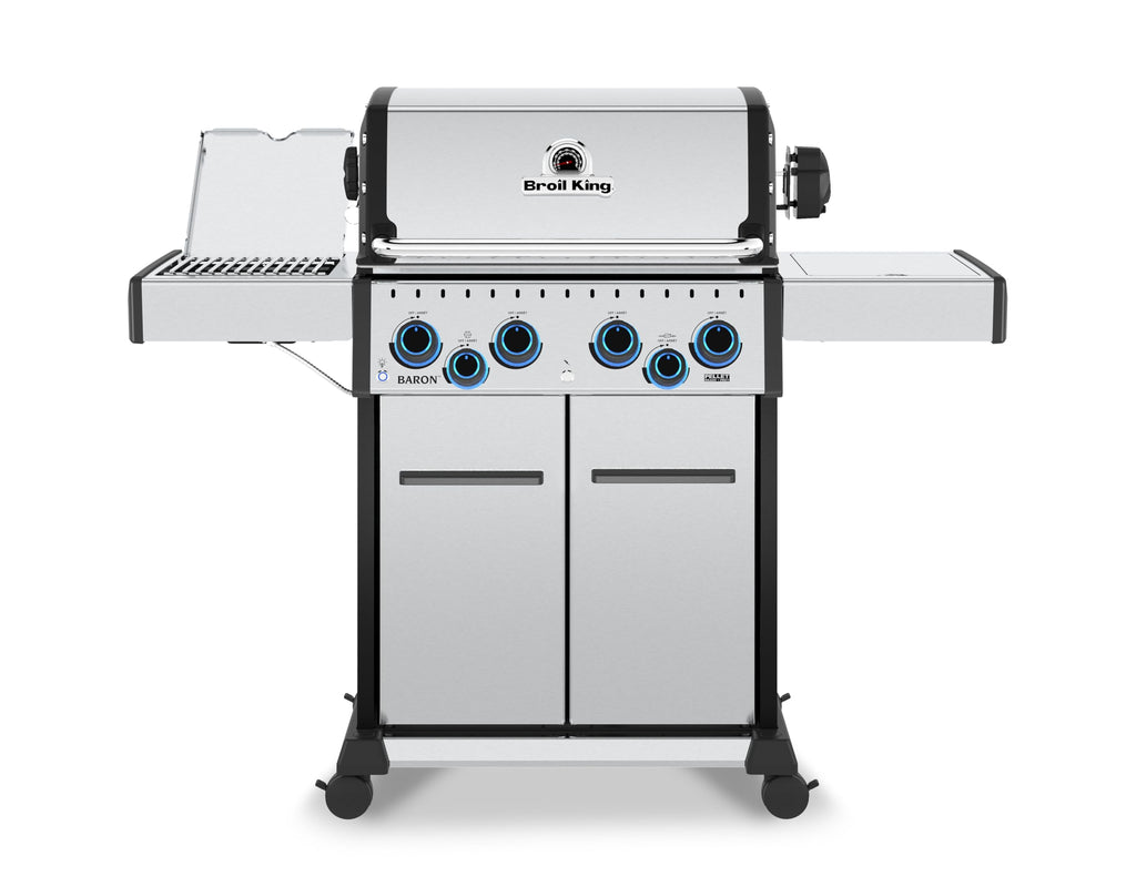 Broil King 677344 Baron S 490 Pro IR 4-Burner Pellet Ready Propane Gas Grill in Stainless Steel with Infrared Infrared Side Burner and Rear Rotisserie Burner
