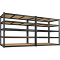 48" W Garage Shelving Heavy Duty 3080LBS Garage Storage Shelving, 5 Tier Adjustable Metal Shelving Unit Utility Rack Shelf for Warehouse, Pantry, Closet, Kitchen 72" H x 48" W x 24" D, Black,2PCS