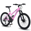 Ecarpat Women's Mountain Bike 24/26 Inch Wheels, 21-Speed Trail Commuter City Mountain Bikes, 15"/17" Carbon Steel Frame Female Bicycles Disc Brakes Front Fork