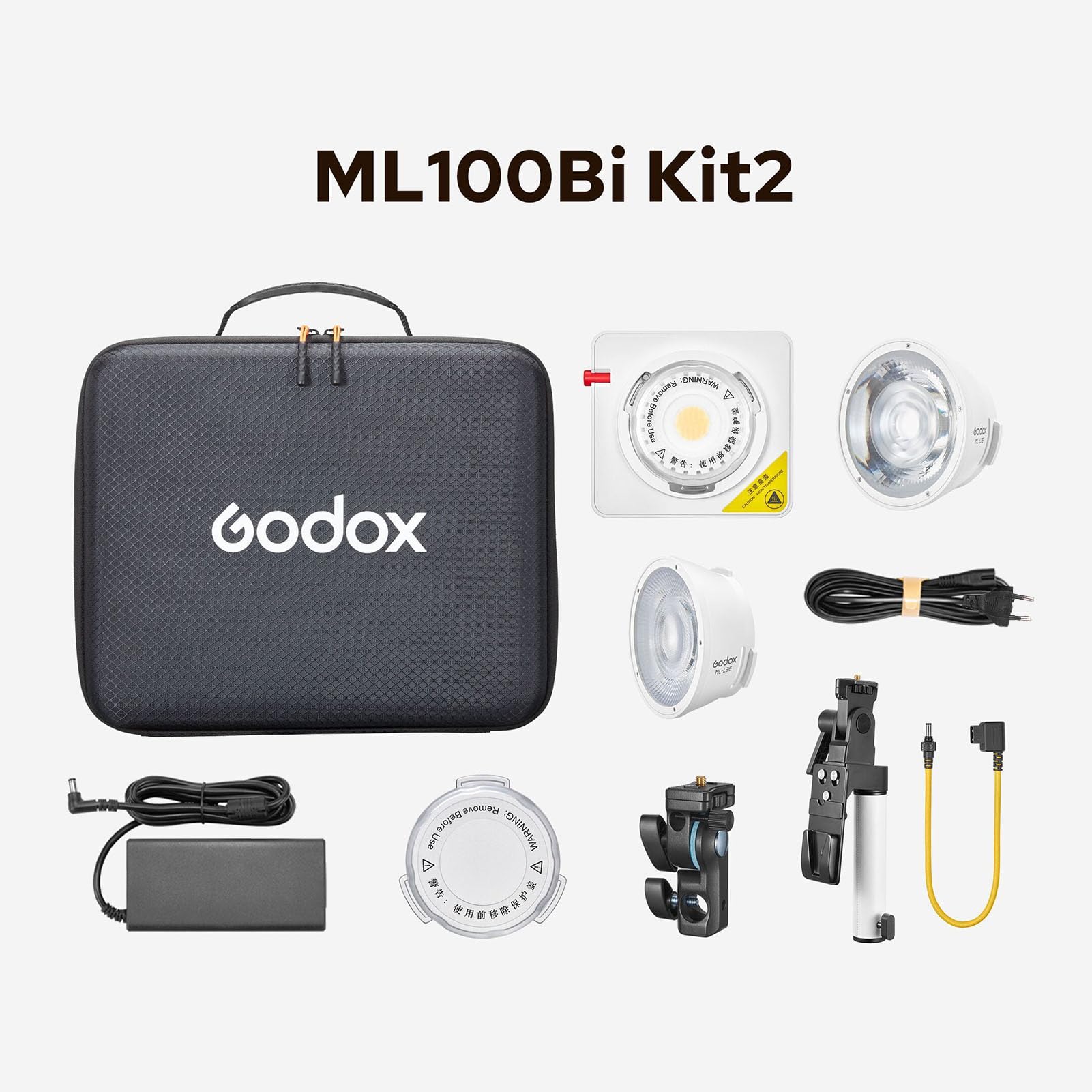 Godox ML100Bi Kit2 Pocket LED Video Light 120W Bi-Color Photography Fill Light 2800K-6500K CRI97+ TLCI98+ APP Control 11 Lighting Effects Godox Mount for Vlog Live Streaming Photography