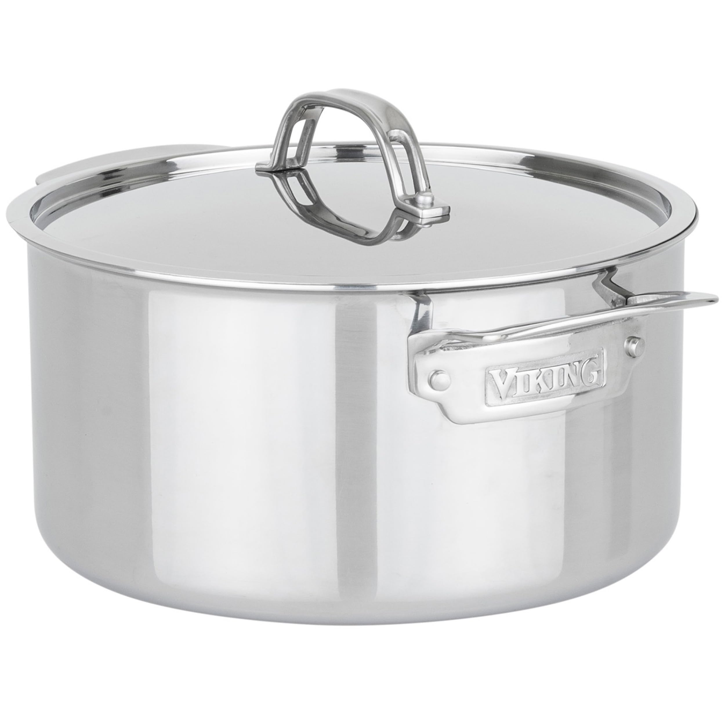 Viking PureGlide Pro 3-Ply Nonstick Dutch Oven with Lid, Made without PFAS, 6-Quart Induction Cooking Pot, Metal Utensil Safe Titanium Nonstick Surface, Oven Safe to 600F