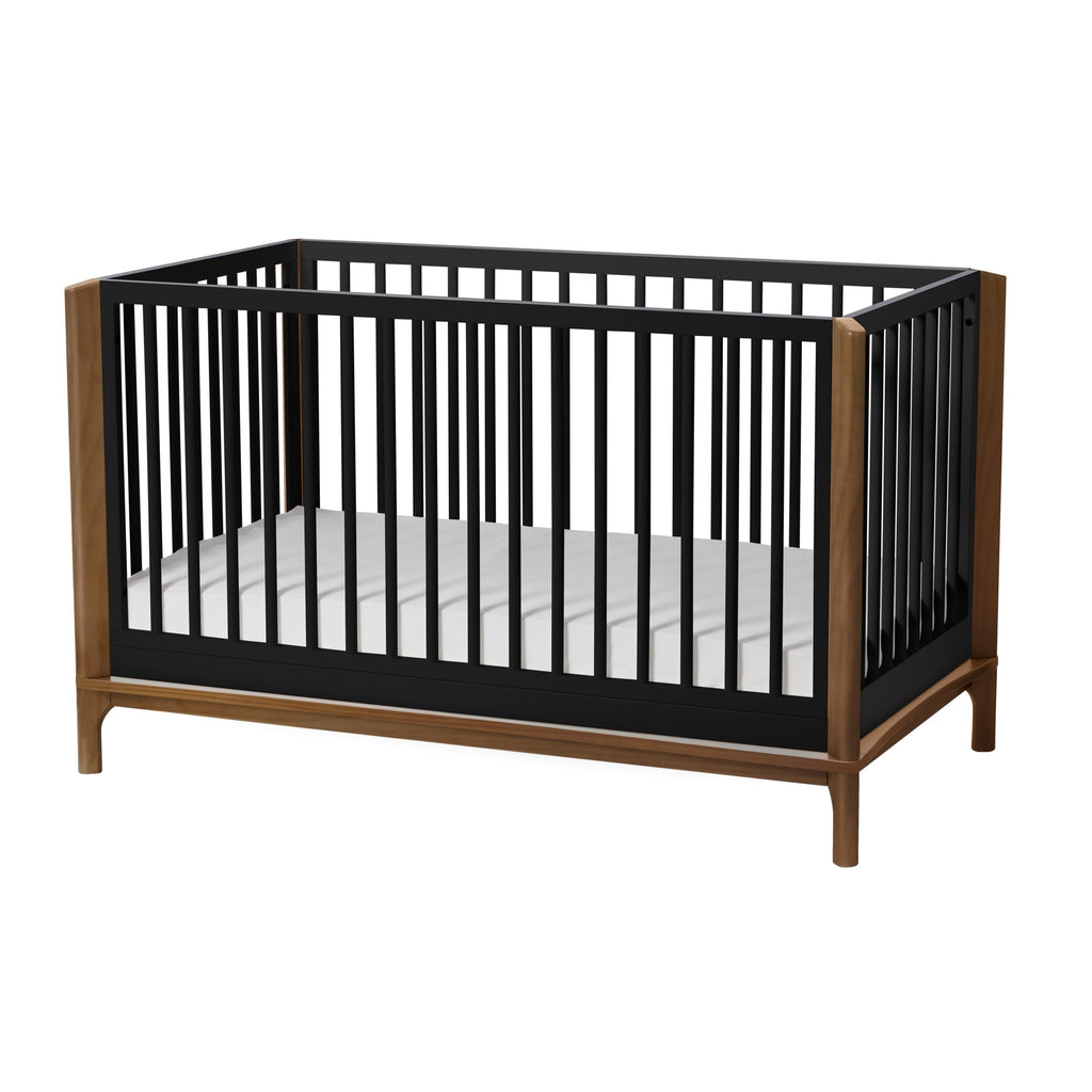 Little Seeds Laurel 4-in-1 Convertible Crib, Black/Chestnut