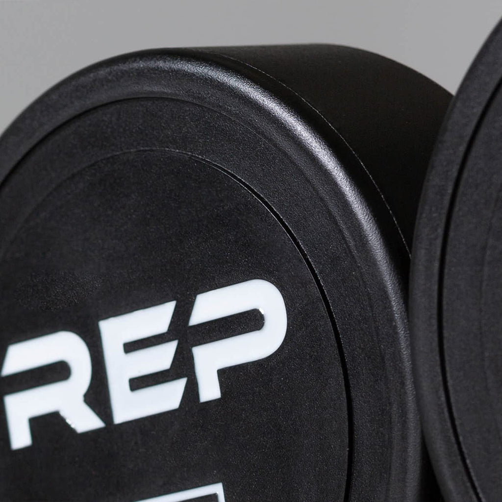 REP Urethane Coated Dumbbell Set - 5-50 lb with 3-Tier Rack