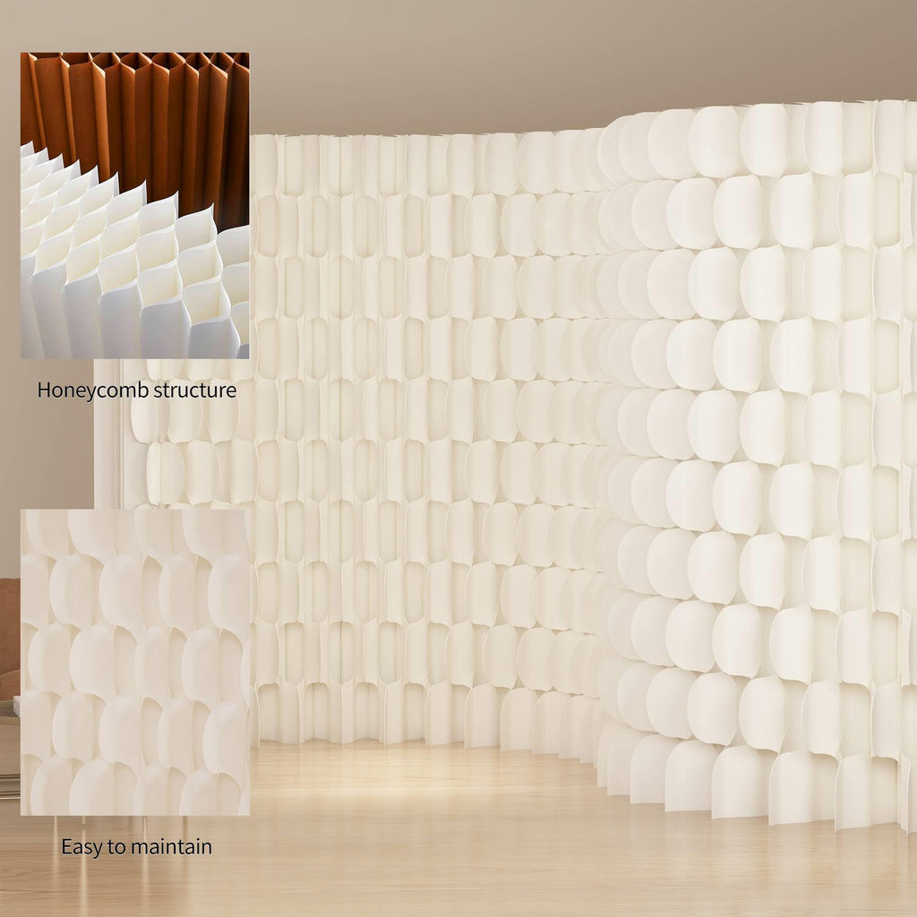 Folding Paper Room Divider Panel with Different Designs on Both Sides, Reversible Privacy Screens, Portable Partition Wall Divider for Room Separation, Suitable for Any Occasion Office Booth Salon Bar