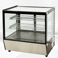 Bakery Display Cooler Countertop Refrigerated Case Desktop Vertical 28 ins Commercial Restaurant Pastry Deli Stainless Steel Base Curved Glass NSF Food Cooler CW120720