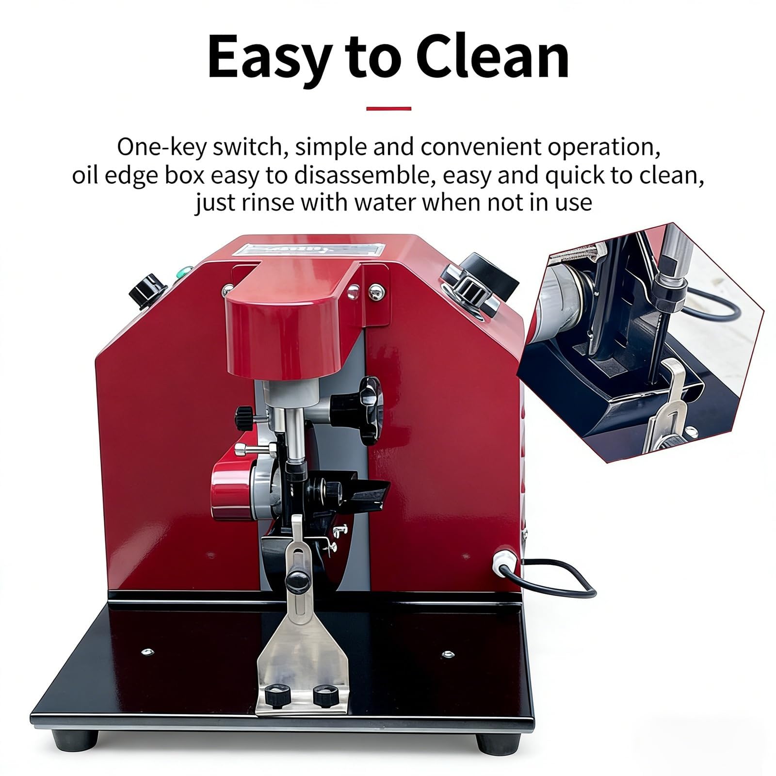 Electric Leather Edge Oiling Machine, Edging Coat Machine Kit, 50W Professional Leather Edge Dye Tool with Adjustable Thickness, Dual Speed Control for Leathers Working Treatment