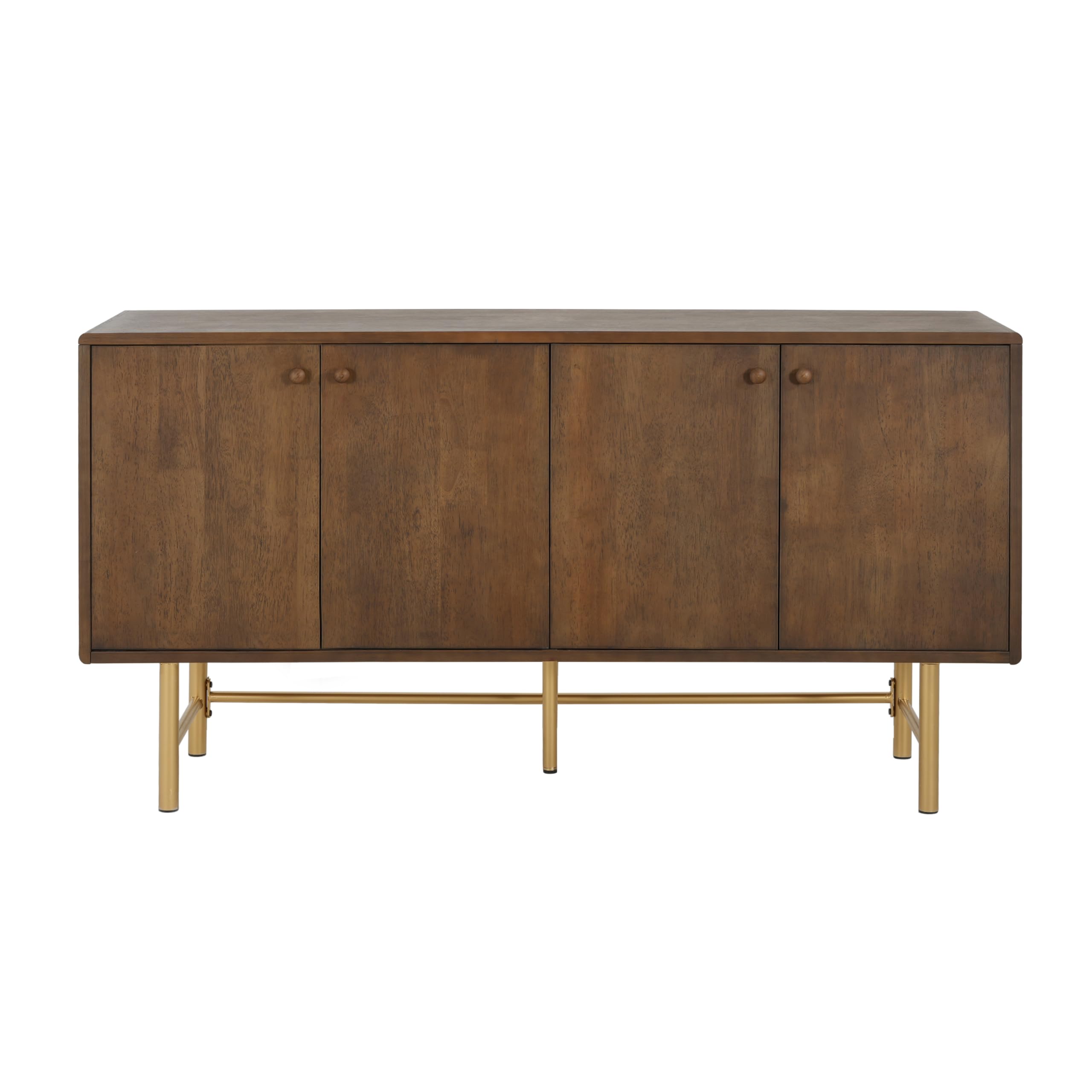 Christopher Knight Home Dodie Wooden Sideboard Cabinet, Large Sideboard Buffet Cabinet, Living Room Accent Storage Cabinet with Adjustable Shelves,Kitchen Cabinet Organizer for Coffee Bar,Walnut Brown