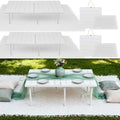 Hahafelt 2 Set Low Picnic Table, Foldable Boho Picnic Table with Extra Large Outdoor Camping Blanket Portable Boho Wood BBQ Tables for Camping Wedding Beach BBQ Party (44.1''x22.1''x12.9'',White)