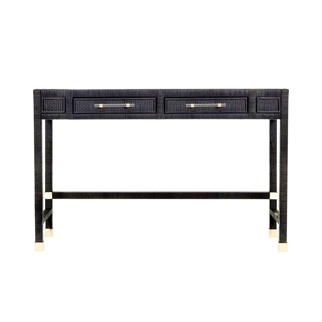 Tov Furniture Amara Charcoal Rattan Desk